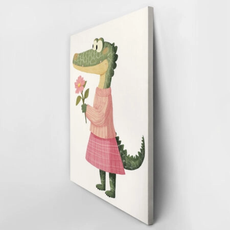 Πινακας σε καμβά CROCODILE WITH FLOWER - Παιδικοι και set Sticky 2