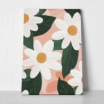 Πινακας σε καμβά DAISIES ON PINK