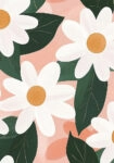 Πινακας σε καμβά DAISIES ON PINK
