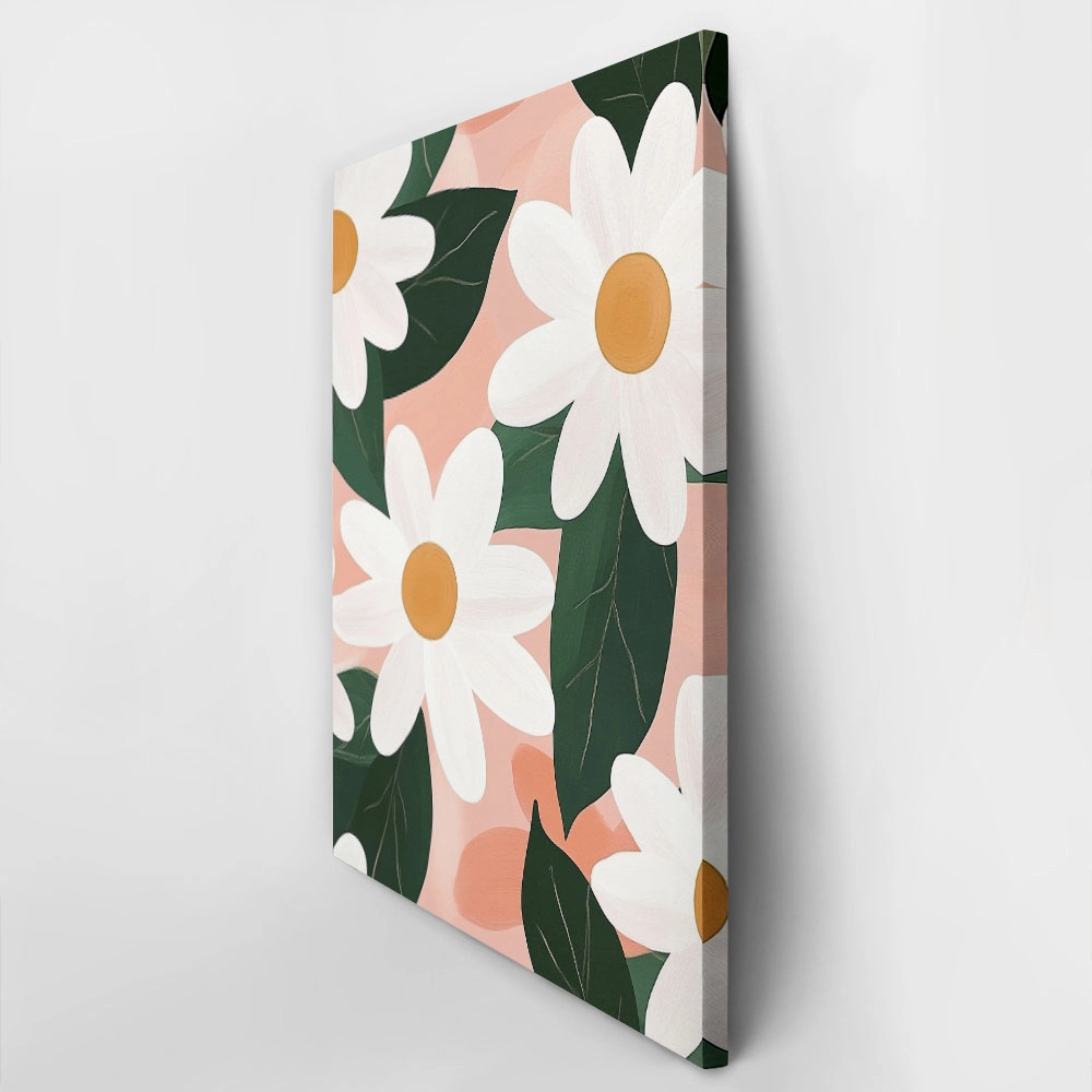 Πινακας σε καμβά DAISIES ON PINK