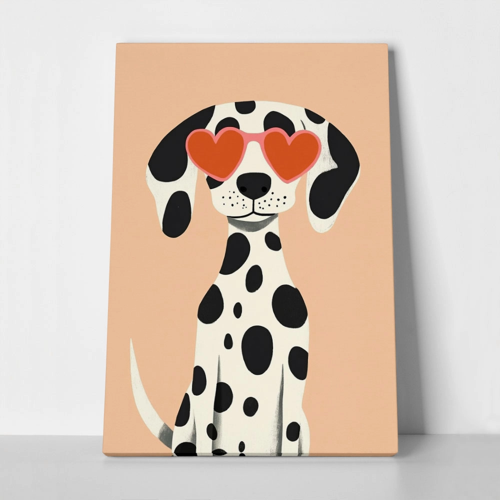 Πινακας σε καμβά DALMATIAN WITH HEART GLASSES
