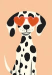 Πινακας σε καμβά DALMATIAN WITH HEART GLASSES