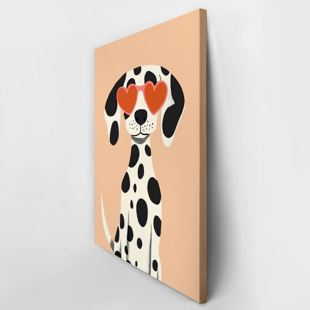 Πινακας σε καμβά DALMATIAN WITH HEART GLASSES