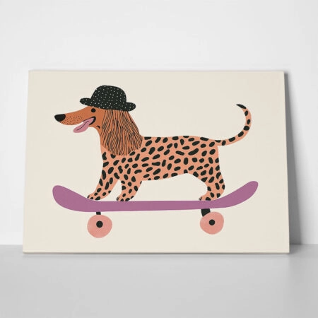 Πινακας σε καμβά DOG SKATING - Παιδικοι και set