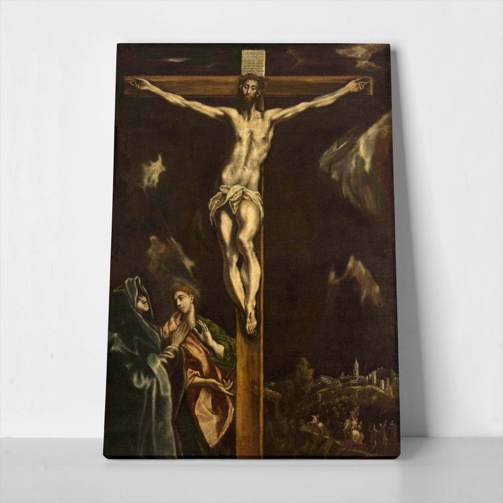 Πινακας σε καμβά EL GRECO - CRUCIFIXION WITH THE VIRGIN MARY AND SAINT JOHN THE EVANGELIST