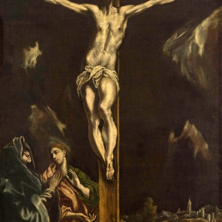 Πινακας σε καμβά EL GRECO - CRUCIFIXION WITH THE VIRGIN MARY AND SAINT JOHN THE EVANGELIST - El Greco Sticky 5