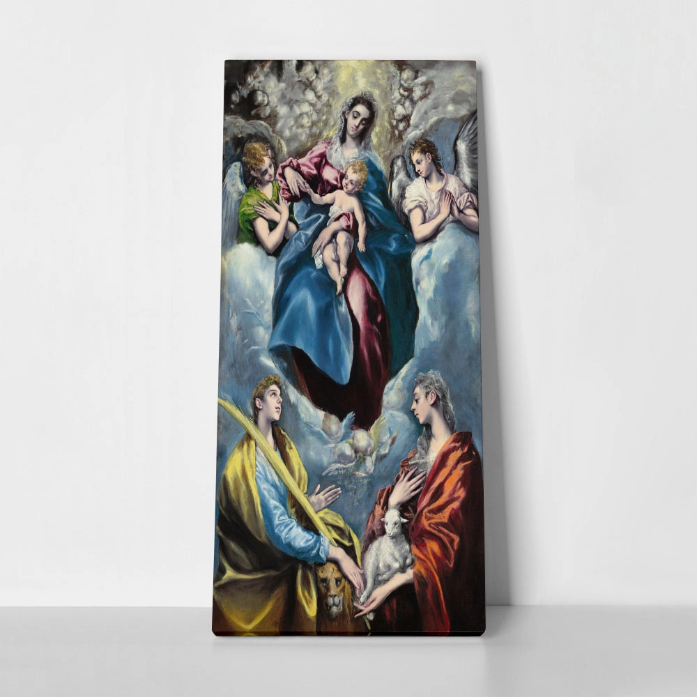 Πίνακας Πανοραμικός σε καμβά EL GRECO - MADONNA AND CHILD WITH SAINT MARTINA AND SAINT AGNES