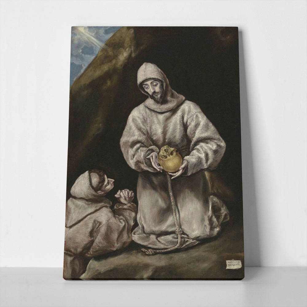 Πινακας σε καμβά EL GRECO - SAINT FRANCIS AND BROTHER LEO IN MEDITATION