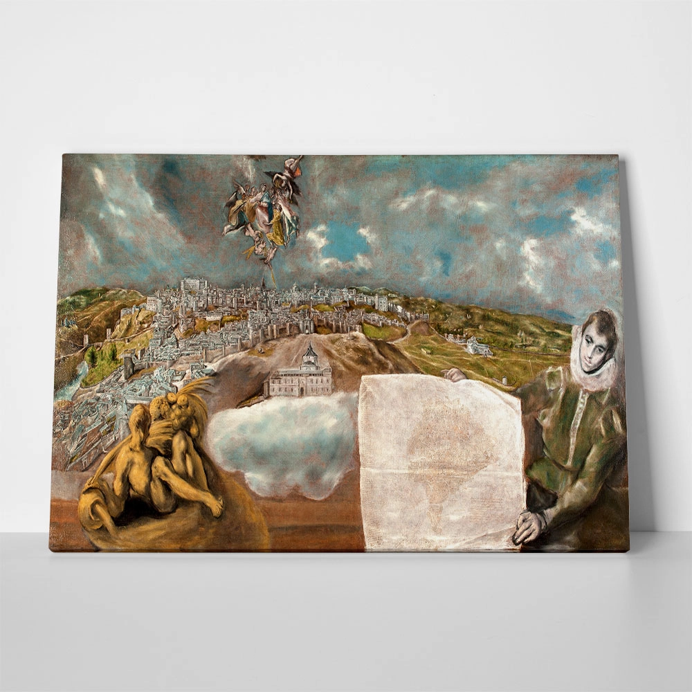 Πινακας σε καμβά EL GRECO - VIEW AND PLAN OF TOLEDO