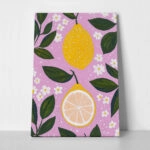 Πινακας σε καμβά FLORAL LEMONS
