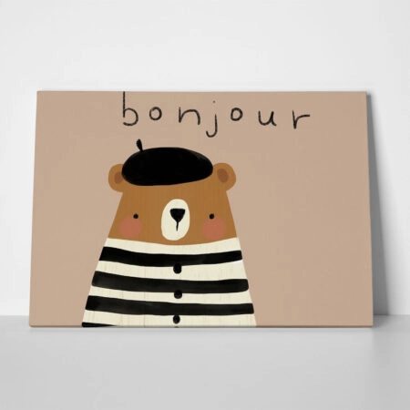 Πινακας σε καμβά FRENCH BEAR - Παιδικοι και set