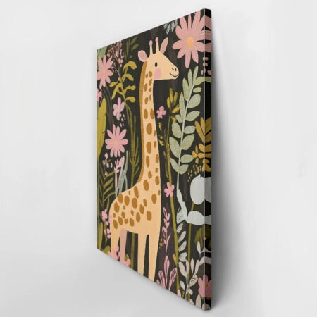 Πινακας σε καμβά GIRAFFE AMONG FLOWERS - Παιδικοι και set Sticky 2
