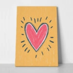 Πινακας σε καμβά HEART ON ORANGE