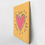 Πινακας σε καμβά HEART ON ORANGE