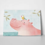 Πινακας σε καμβά HIPPO WITH BIRD