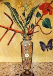 Πινακας σε καμβά JOAN MIRO - FLOWERS AND BUTTERFLY