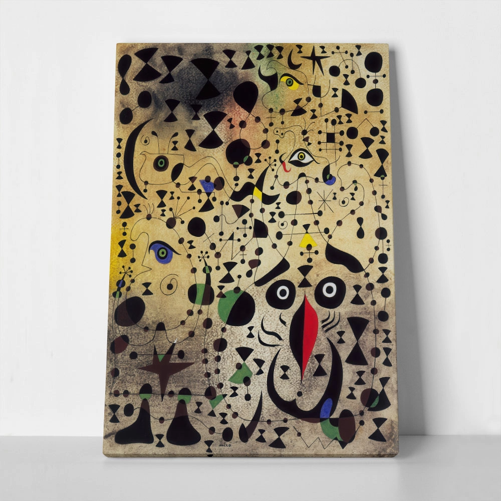 Πινακας σε καμβά JOAN MIRO - THE BEAUTIFUL BIRD REVEALING THE UNKNOWN TO A PAIR OF LOVERS