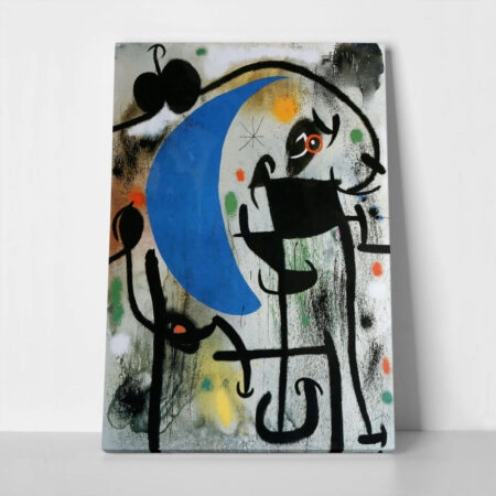Πινακας σε καμβά JOAN MIRO - WOMAN AND BIRDS IN THE NIGHT