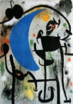 Πινακας σε καμβά JOAN MIRO - WOMAN AND BIRDS IN THE NIGHT
