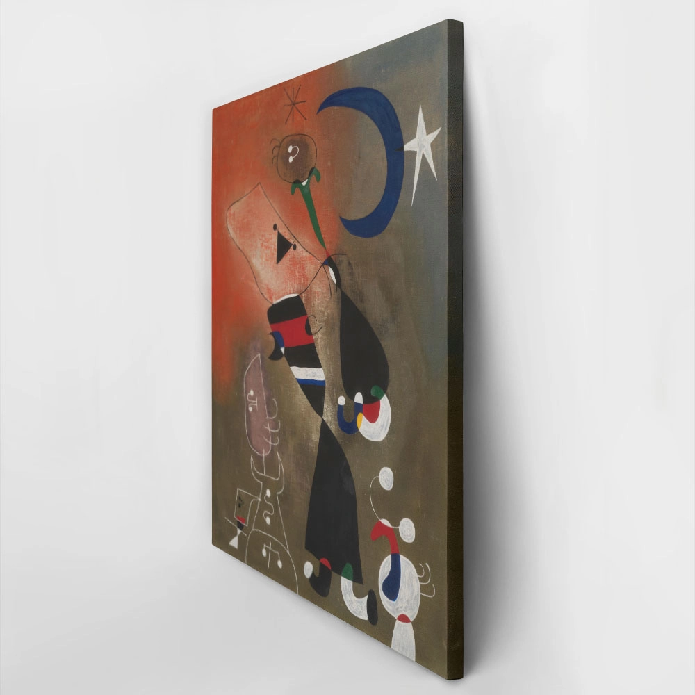 Πινακας σε καμβά JOAN MIRO - WOMEN AND BIRD IN THE MOONLIGHT