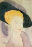 Πινακας σε καμβά MODIGLIANI - HEAD OF A WOMAN WITH A HAT