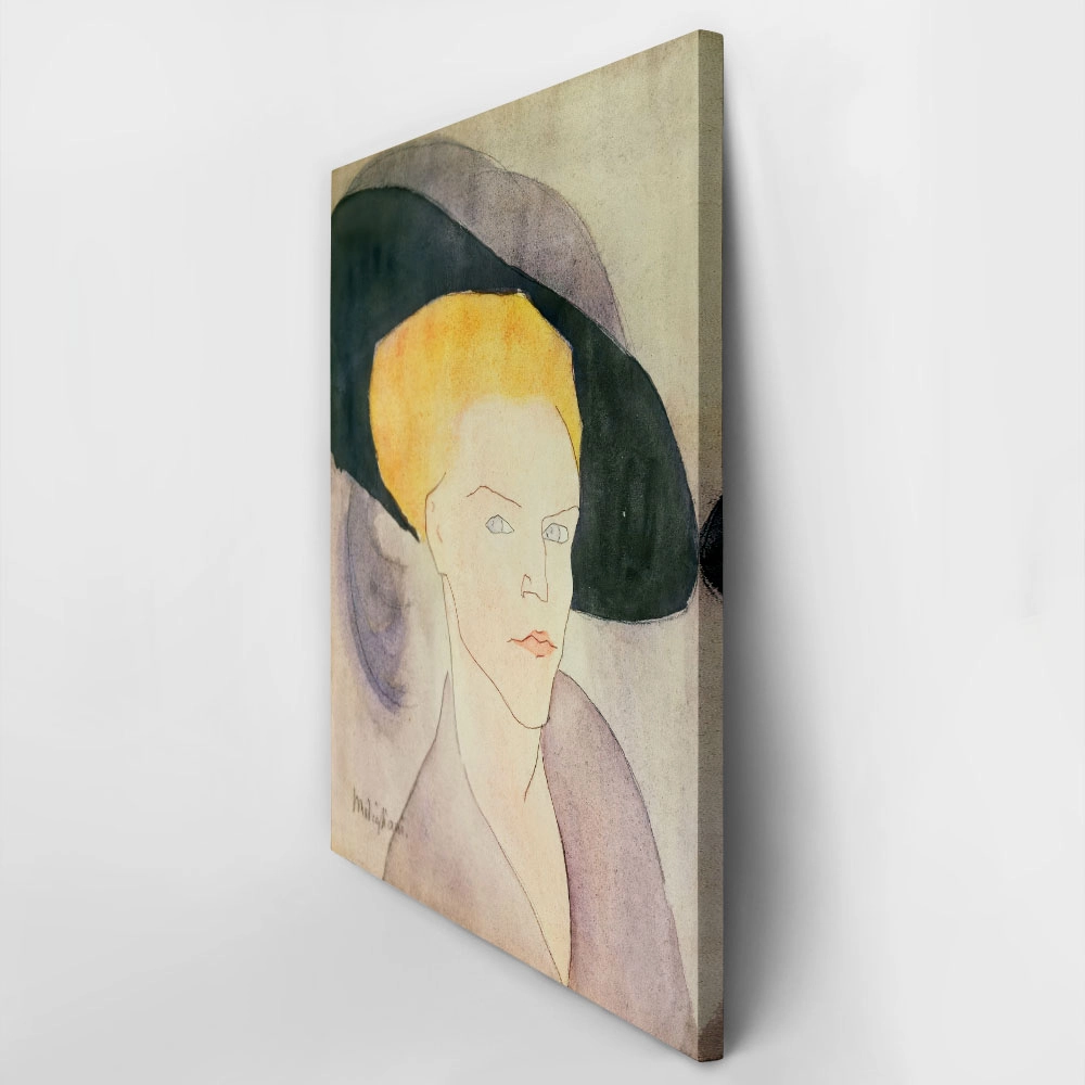 Πινακας σε καμβά MODIGLIANI - HEAD OF A WOMAN WITH A HAT
