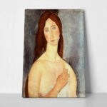 Πινακας σε καμβά MODIGLIANI - JEANNE HÉBUTERNE WITH BARE SHOULDERS