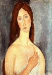 Πινακας σε καμβά MODIGLIANI - JEANNE HÉBUTERNE WITH BARE SHOULDERS