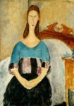 Πινακας σε καμβά MODIGLIANI - PORTRAIT OF JEANNE HÉBUTERNE, SEATED