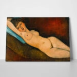 Πινακας σε καμβά MODIGLIANI - RECLINING NUDE ON BLUE CUSHION