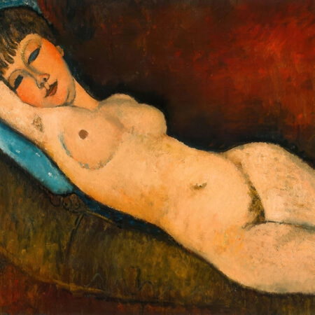 Πινακας σε καμβά MODIGLIANI - RECLINING NUDE ON BLUE CUSHION - Modigliani Amedeo Sticky 5