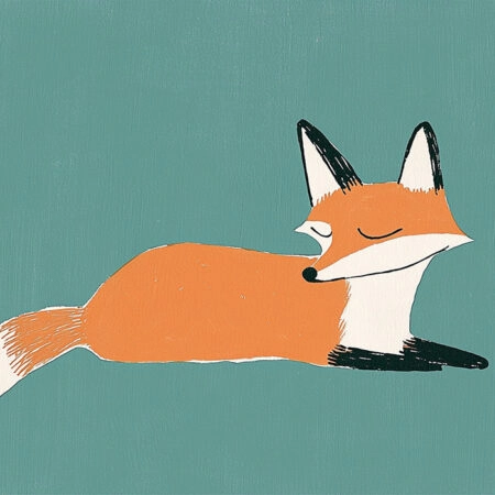 Πινακας σε καμβά SITTING FOX - Παιδικοι και set Sticky 5