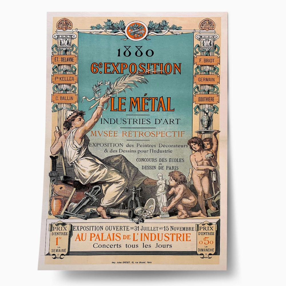 Πόστερ 1880 6TH EXHIBITION OF APPLIED ARTS FOCUSING ON METALWORK