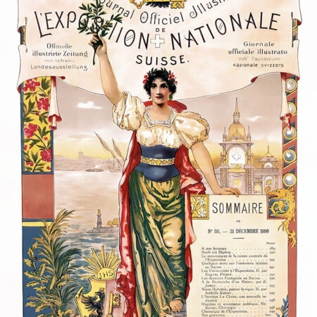 Πόστερ 1896 JOURNAL OFFICIEL ILLUSTRÉ DE L'EXPOSITION NATIONALE SUISSE - Posters Sticky 2