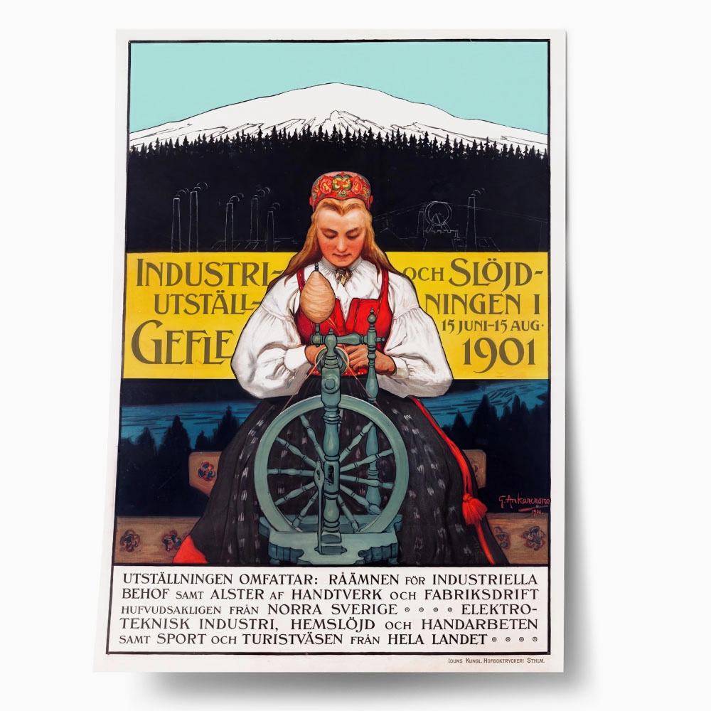 Πόστερ 1901 INDUSTRIAL AND CRAFT EXHIBITION IN GÄVLE