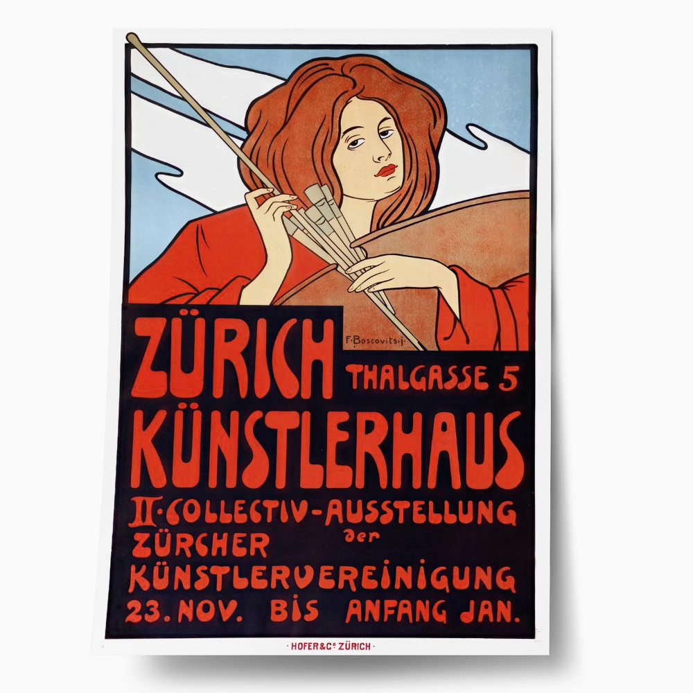 Πόστερ 1910 ART EXHIBITION AT THE ZÜRCHER KÜNSTLERHAUS