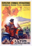 Πόστερ 1913 EXPOSITION LYONNAISE INTERNATIONALE D'AUTOMOBILES AVIATION