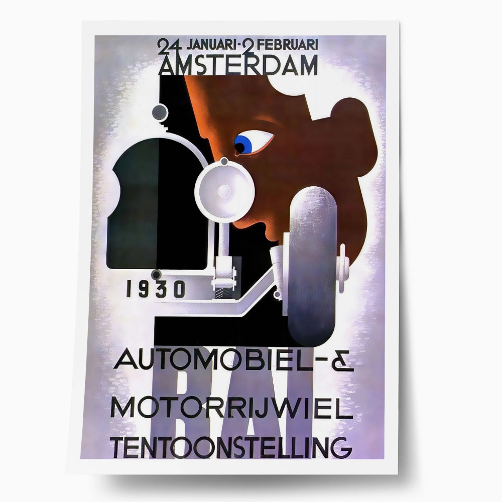Πόστερ 1930 AUTOMOBILE AND MOTORCYCLE EXHIBITION