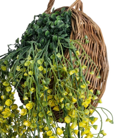 GloboStar® Artificial Garden GOLDEN BELL WILLOW 4 HANGING PLANT 20632 Κρεμαστό Τεχνητό Διακοσμητικό Φυτό Ιτίας  Y110cm -  Sticky 1