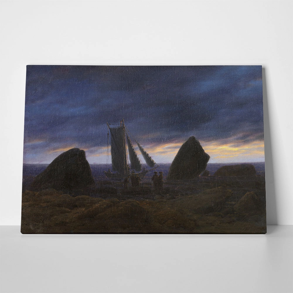 Πινακας σε καμβά CASPAR DAVID FRIEDRICH - FISHING BOAT BY THE BALTIC SEA