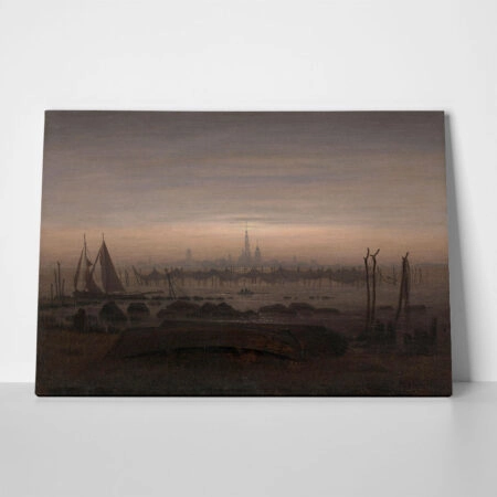 Πινακας σε καμβά CASPAR DAVID FRIEDRICH - GREIFSWALD IN MOONLIGHT