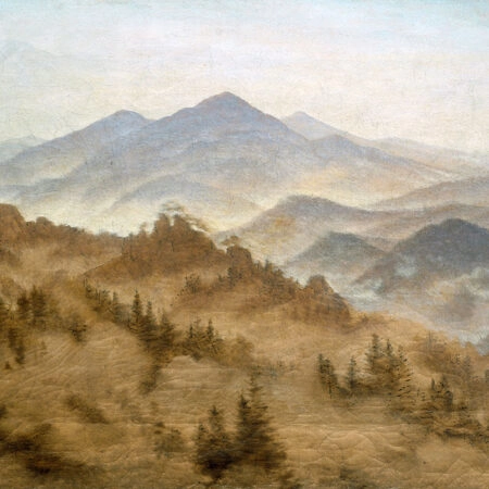 Πινακας σε καμβά CASPAR DAVID FRIEDRICH - LANDSCAPE WITH THE ROSENBERG IN THE BOHEMIAN MOUNTAINS - Caspar David Friedrich Sticky 5
