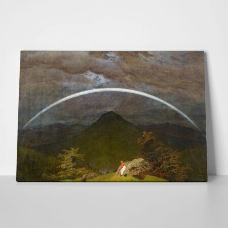Πινακας σε καμβά CASPAR DAVID FRIEDRICH - MOUNTAIN LANDSCAPE WITH RAINBOW
