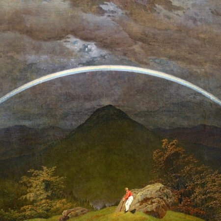 Πινακας σε καμβά CASPAR DAVID FRIEDRICH - MOUNTAIN LANDSCAPE WITH RAINBOW - Caspar David Friedrich Sticky 5