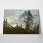 Πινακας σε καμβά CASPAR DAVID FRIEDRICH - MOUNTAIN PEAK WITH DRIFTING CLOUDS