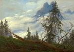 Πινακας σε καμβά CASPAR DAVID FRIEDRICH - MOUNTAIN PEAK WITH DRIFTING CLOUDS