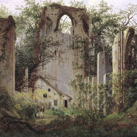 Πινακας σε καμβά CASPAR DAVID FRIEDRICH - RUINED MONASTERY OF ELDENA NEAR GREIFSWALD - Caspar David Friedrich Sticky 5