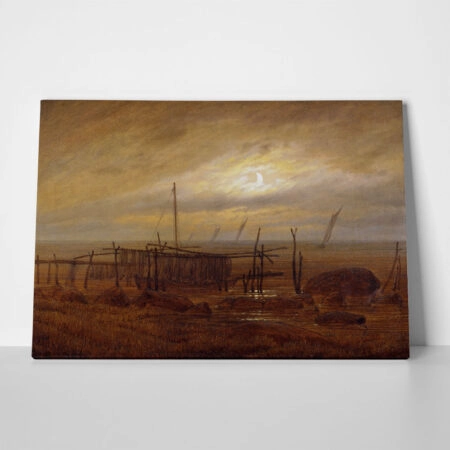 Πινακας σε καμβά CASPAR DAVID FRIEDRICH - SEASIDE BY MOONLIGHT