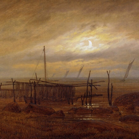 Πινακας σε καμβά CASPAR DAVID FRIEDRICH - SEASIDE BY MOONLIGHT - Caspar David Friedrich Sticky 5