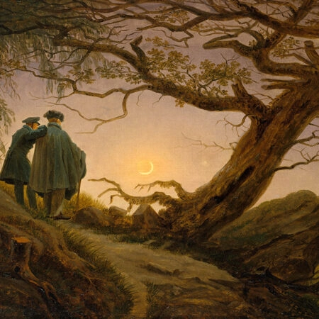 Πινακας σε καμβά CASPAR DAVID FRIEDRICH - TWO MEN CONTEMPLATING THE MOON - Caspar David Friedrich Sticky 5